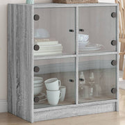 Bočni ormarić sa staklenim vratima boja hrasta 68x37x75,5 cm