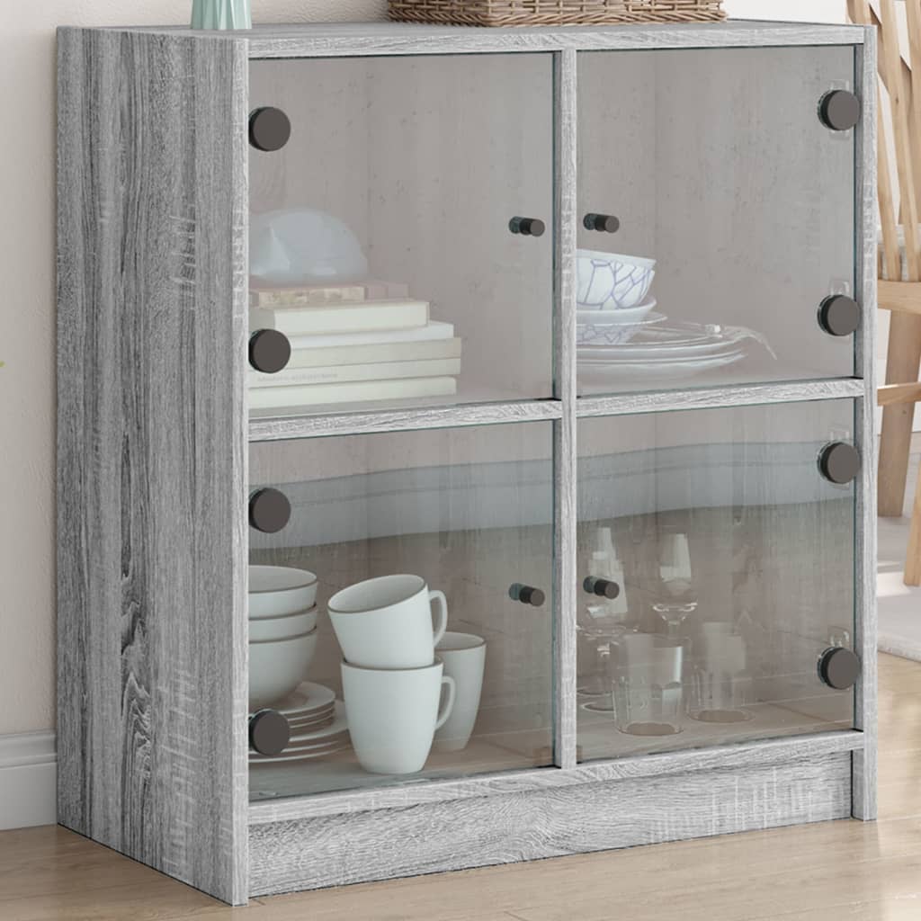 Bočni ormarić sa staklenim vratima boja hrasta 68x37x75,5 cm
