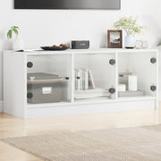 TV ormarić sa staklenim vratima bijeli 102x37x42 cm