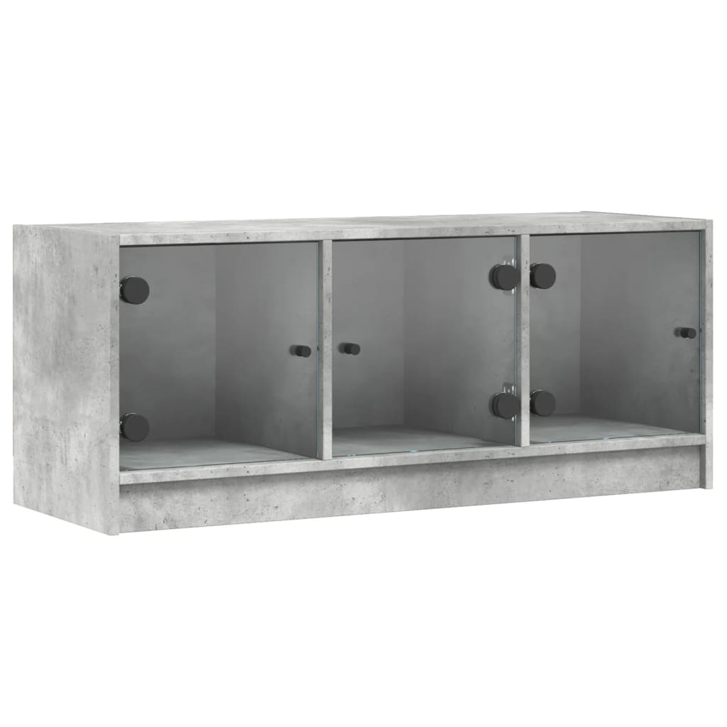 TV ormarić sa staklenim vratima boja betona 102x37x42 cm