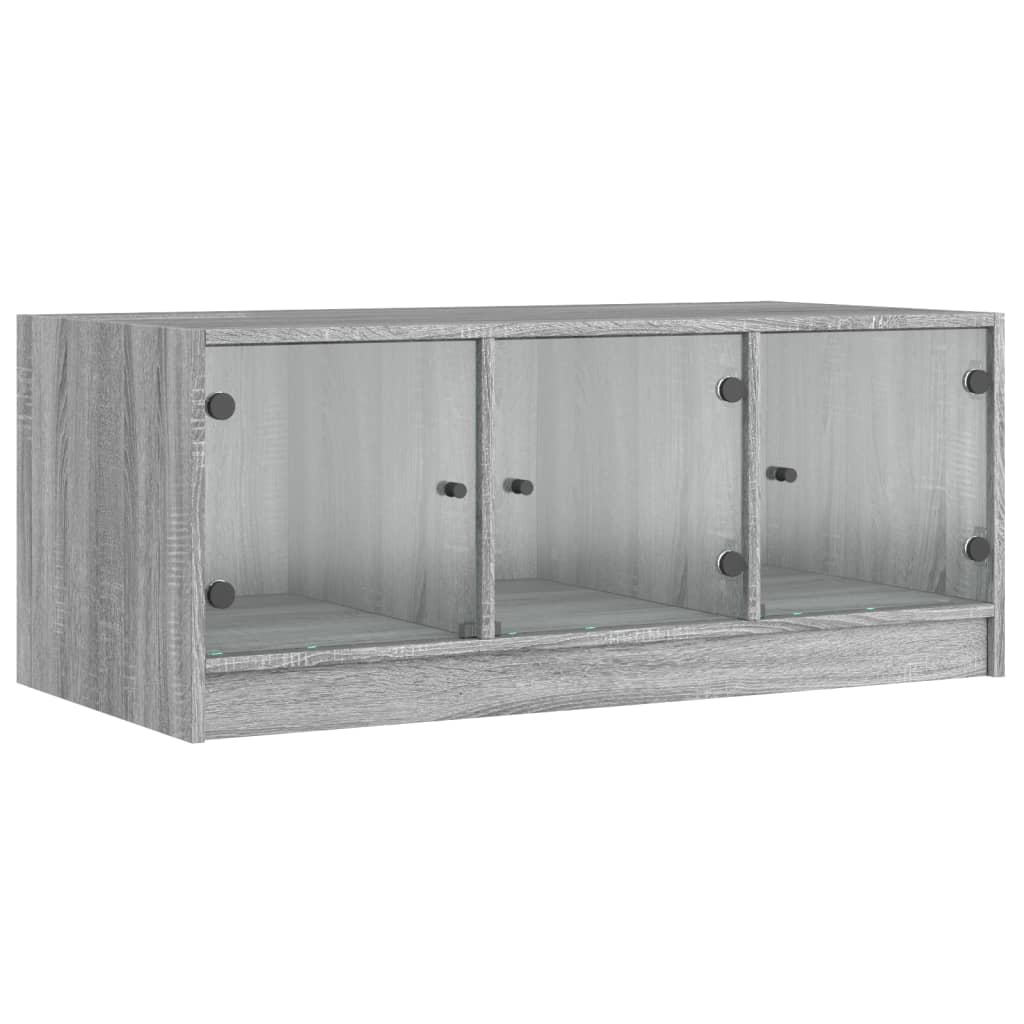 Stolić za kavu sa staklenim vratima boja hrasta 102x50x42 cm