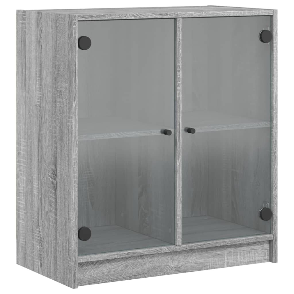 Bočni ormarić sa staklenim vratima boja hrasta 68x37x75,5 cm