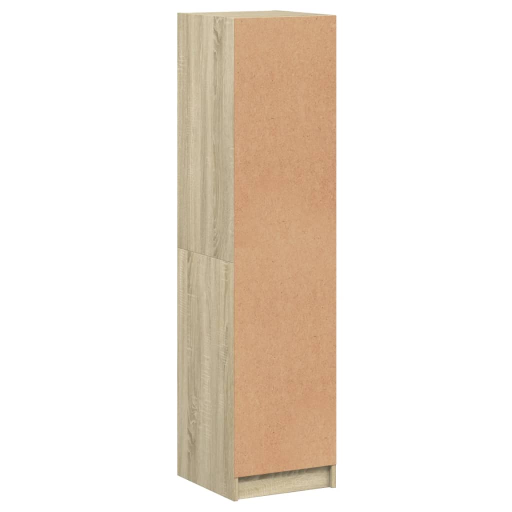 Visoka komoda sa staklenim vratima boja hrasta 35 x 37 x 142 cm