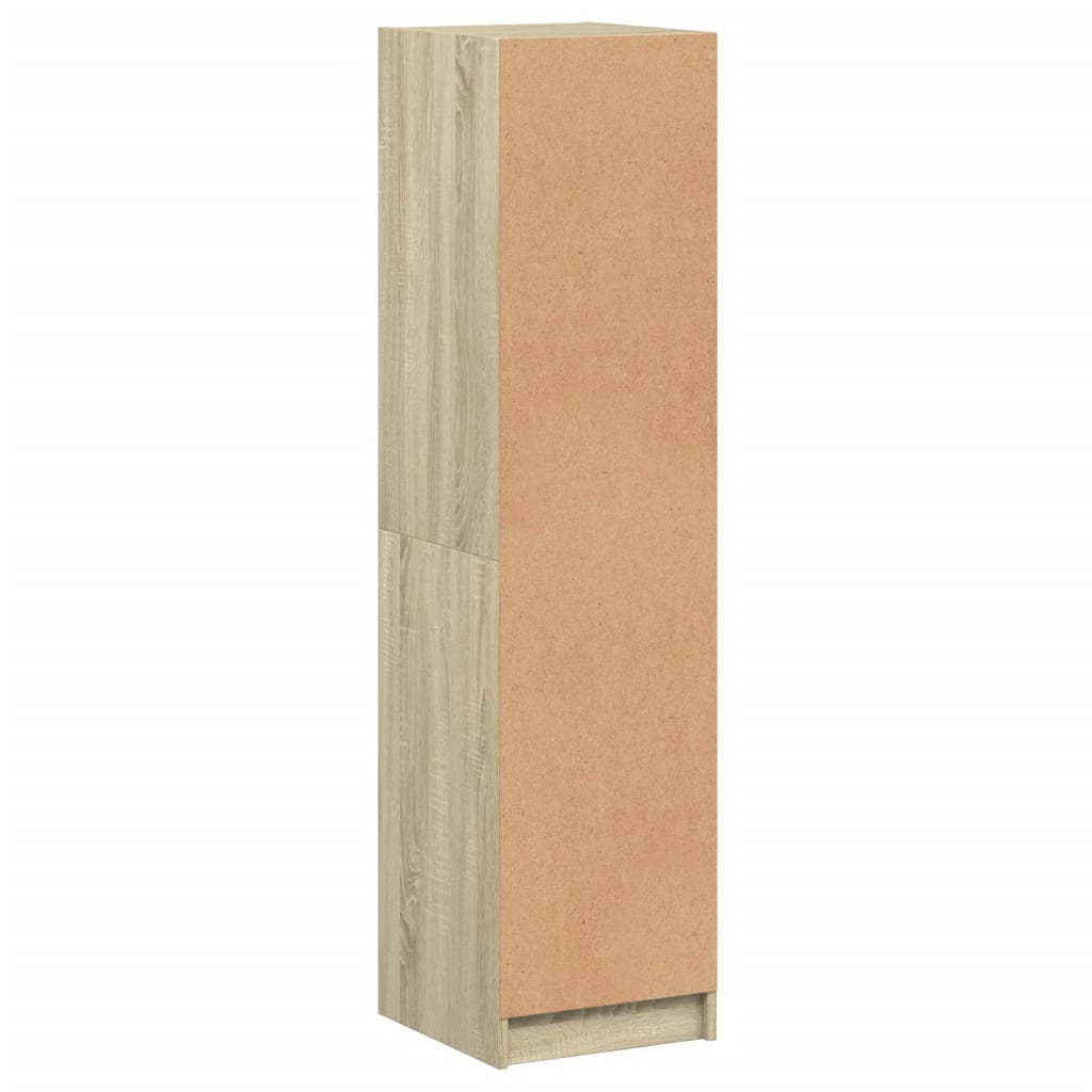 Visoka komoda sa staklenim vratima boja hrasta 35 x 37 x 142 cm