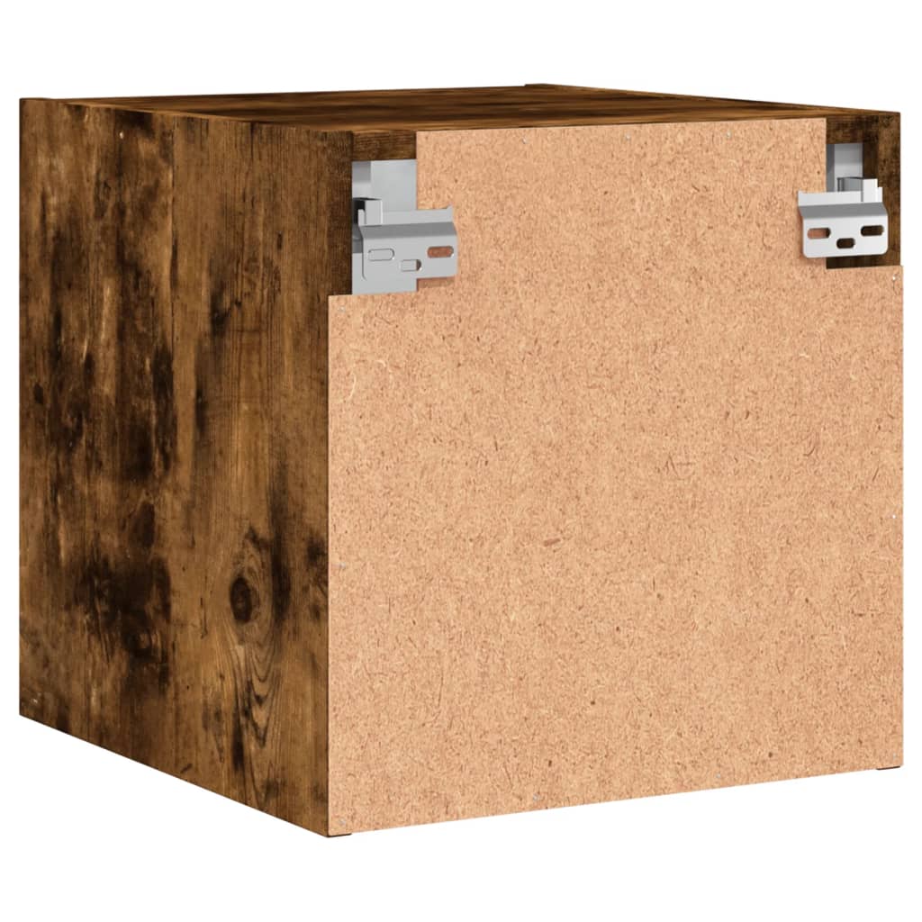 Noćni ormarići staklena vrata 2 kom boja hrasta 35x37x35 cm