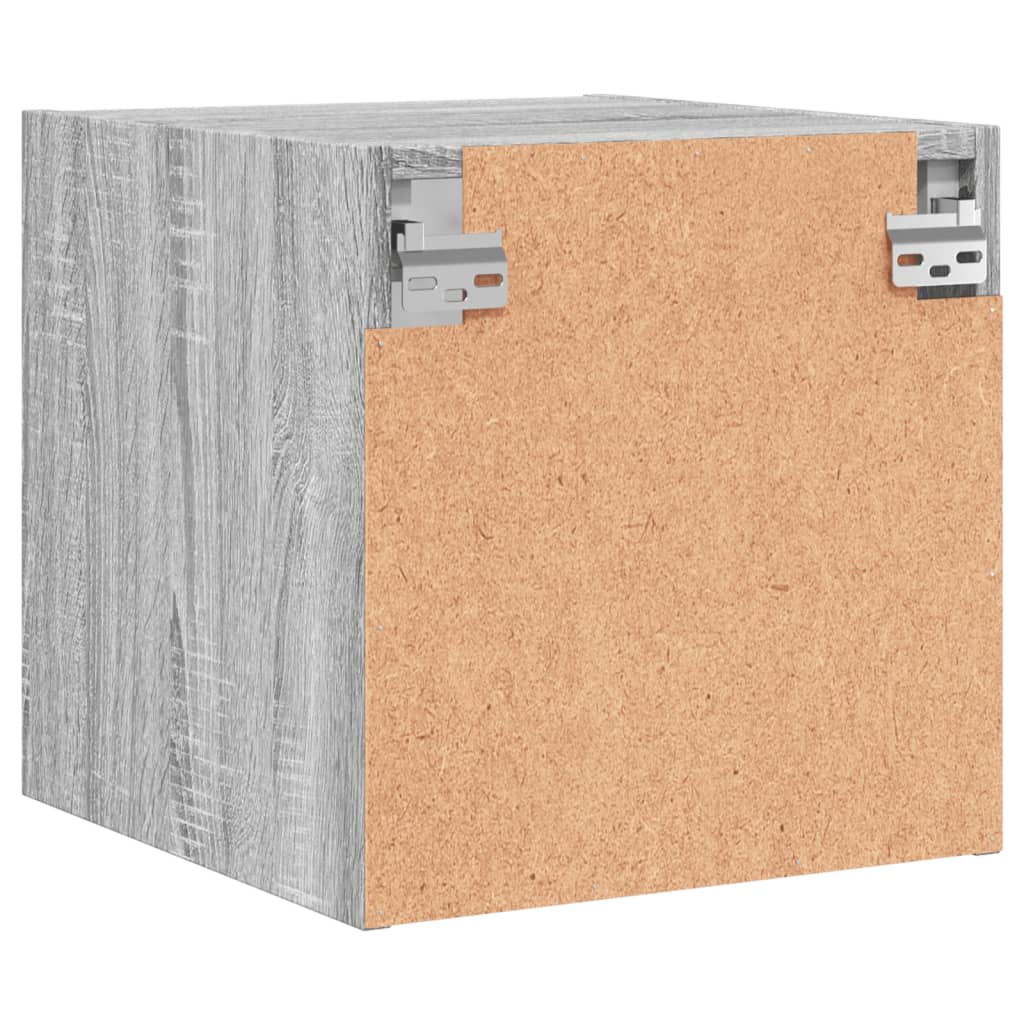 Noćni ormarići staklena vrata 2 kom boja hrasta 35x37x35 cm