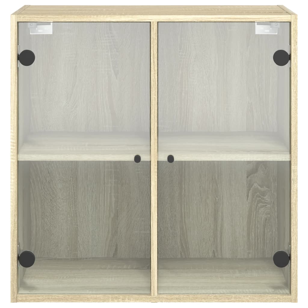 Zidni ormarić sa staklenim vratima boja hrasta 68x37x68,5 cm