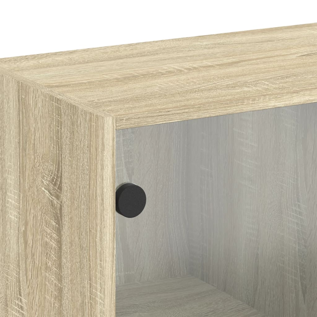 Zidni ormarić sa staklenim vratima boja hrasta 68x37x68,5 cm