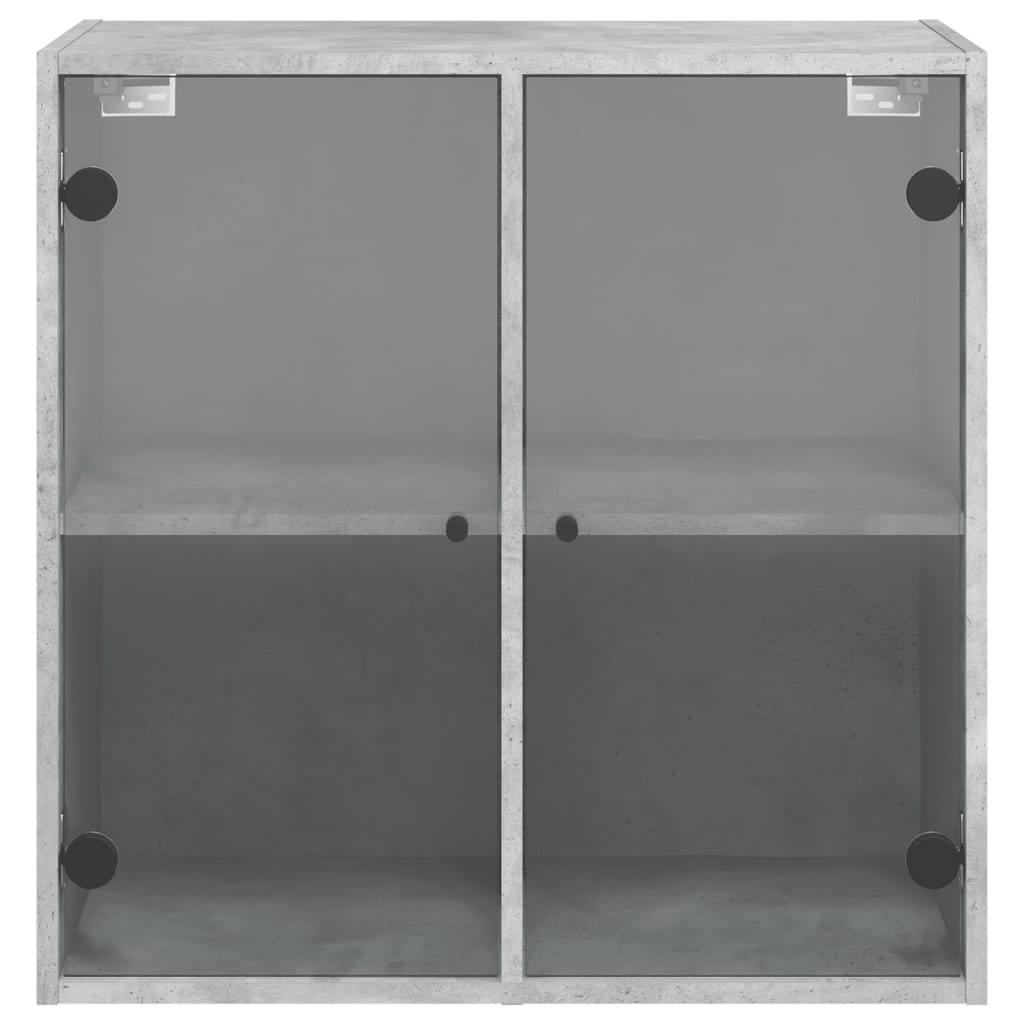 Zidni ormarić sa staklenim vratima boja betona 68x37x68,5 cm