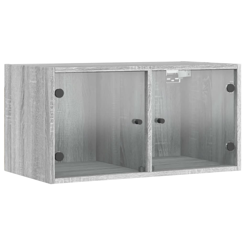 Zidni ormarići staklena vrata 2 kom boja hrasta 68,5x37x35 cm