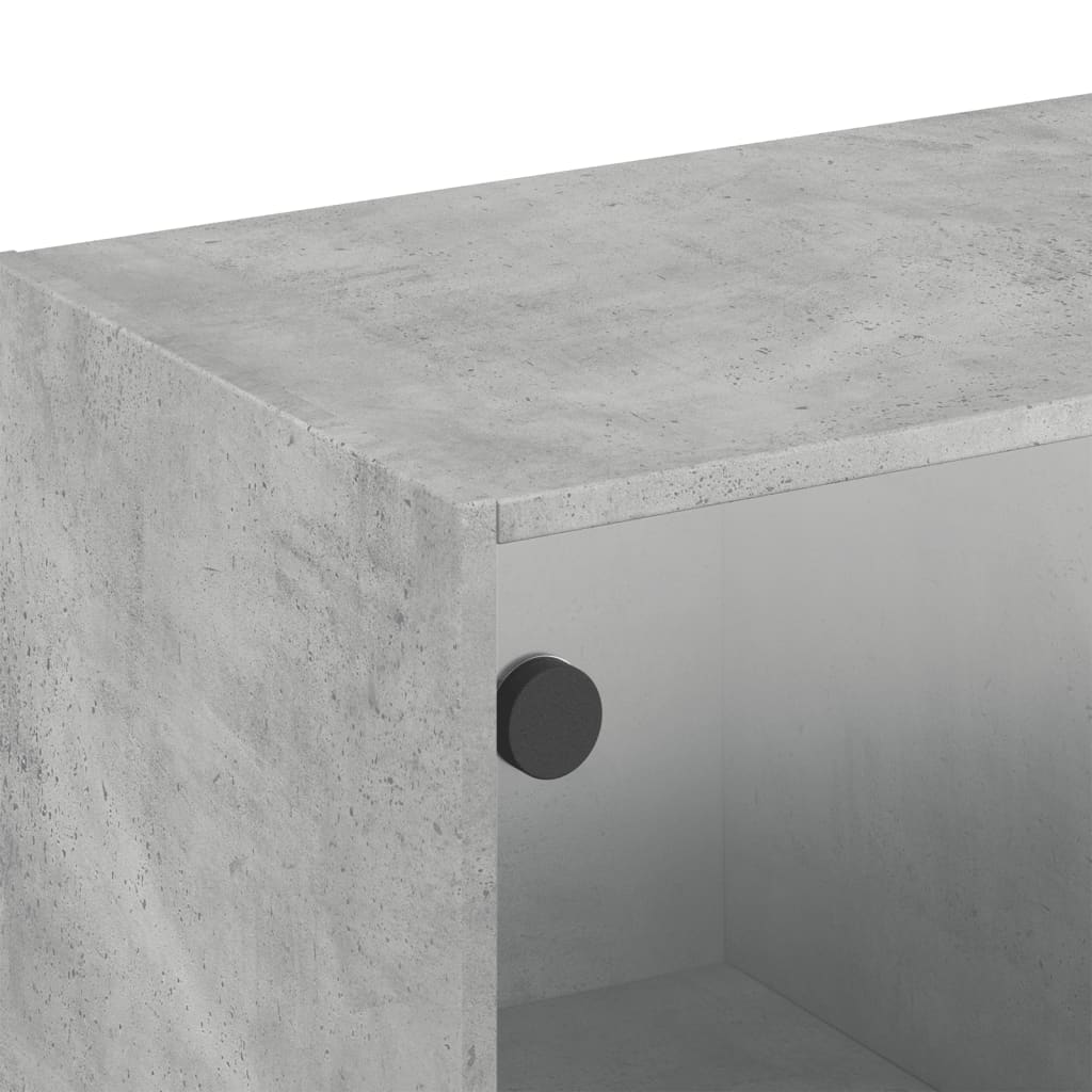 Zidni ormarić sa staklenim vratima boja betona 102 x 37 x 35 cm