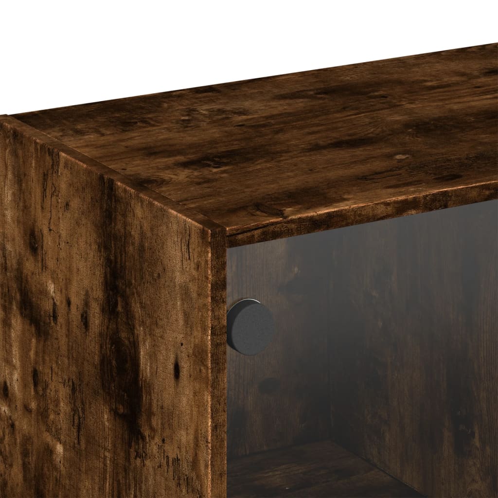 Zidni ormarić sa staklenim vratima boja hrasta 102 x 37 x 35 cm