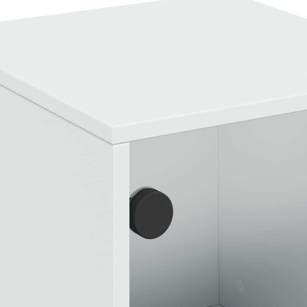 Noćni ormarići sa staklenim vratima 2 kom bijeli 35x37x50 cm