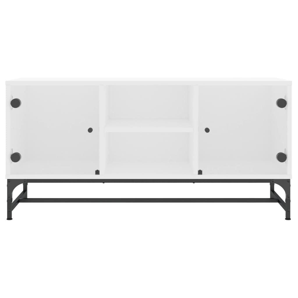 TV ormarić sa staklenim vratima bijeli 102 x 37 x 50 cm