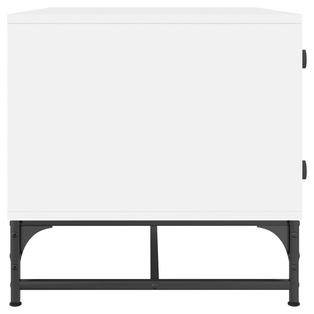 Stolić za kavu sa staklenim vratima bijeli 68,5 x 50 x 50 cm