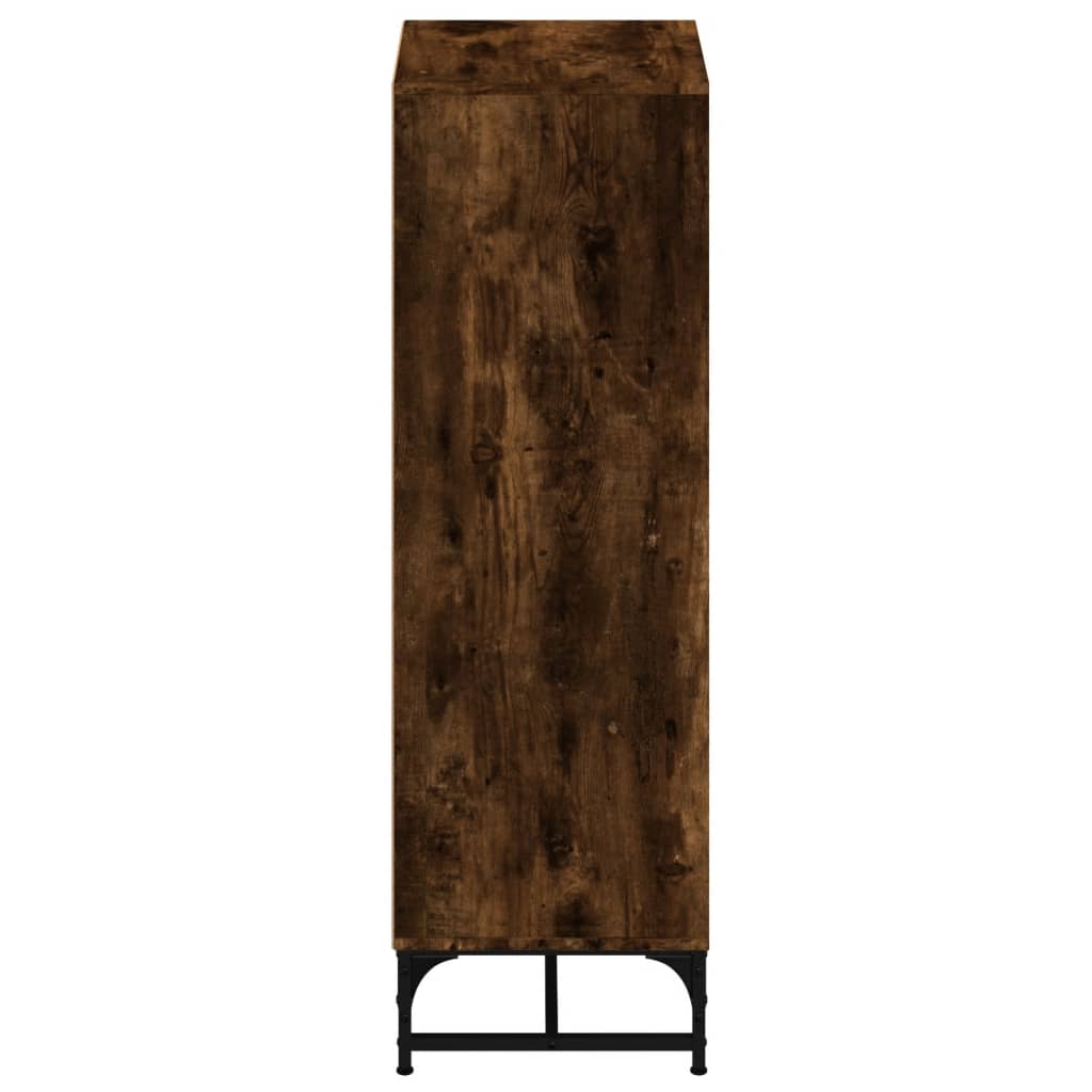 Visoka komoda sa staklenim vratima boja hrasta 35 x 37 x 120 cm