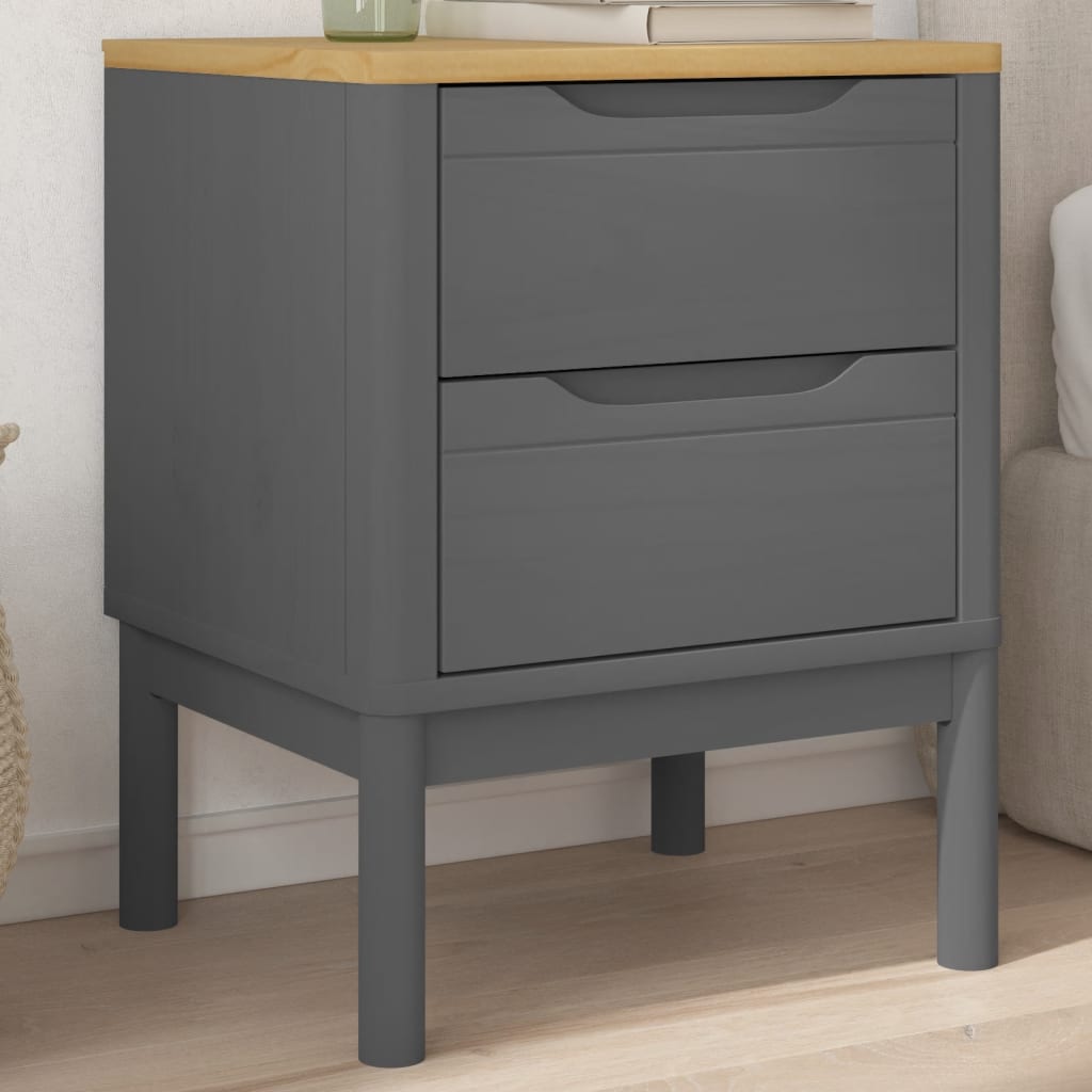 Noćni ormarić FLORO voštano sivi 45x39x57 cm masivna borovina