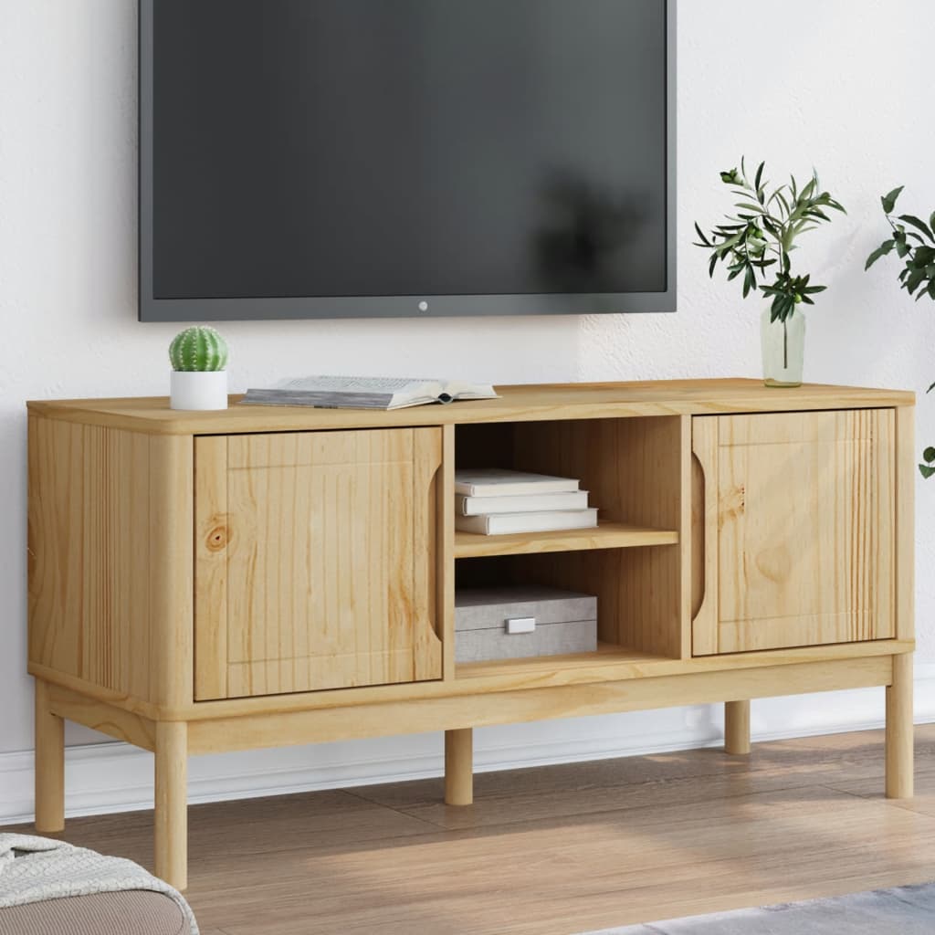 TV ormarić FLORO voštano smeđi 114x43x55 cm masivna borovina