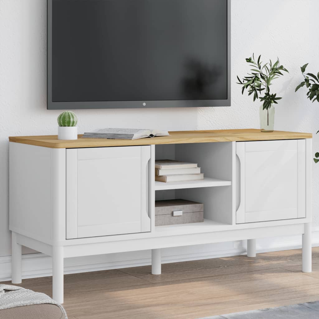 TV ormarić FLORO bijeli 114 x 43 x 55 cm od masivne borovine