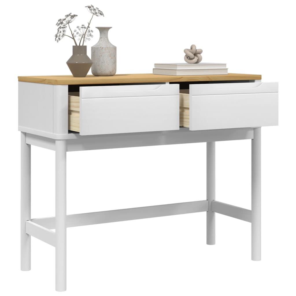 Konzolni stol FLORO bijeli 89,5x36,5x73 cm od masivne borovine