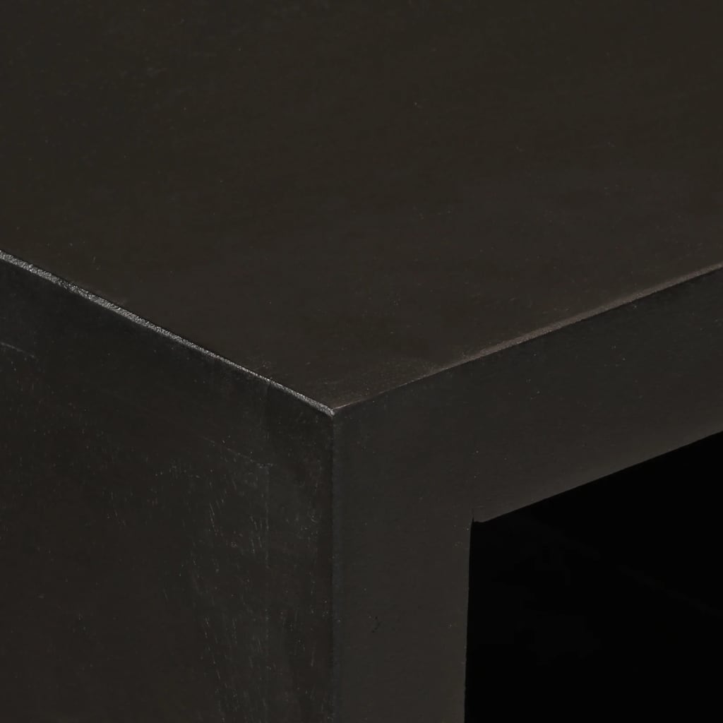 Komoda crna 55 x 30 x 76 cm od masivnog drva manga i željeza