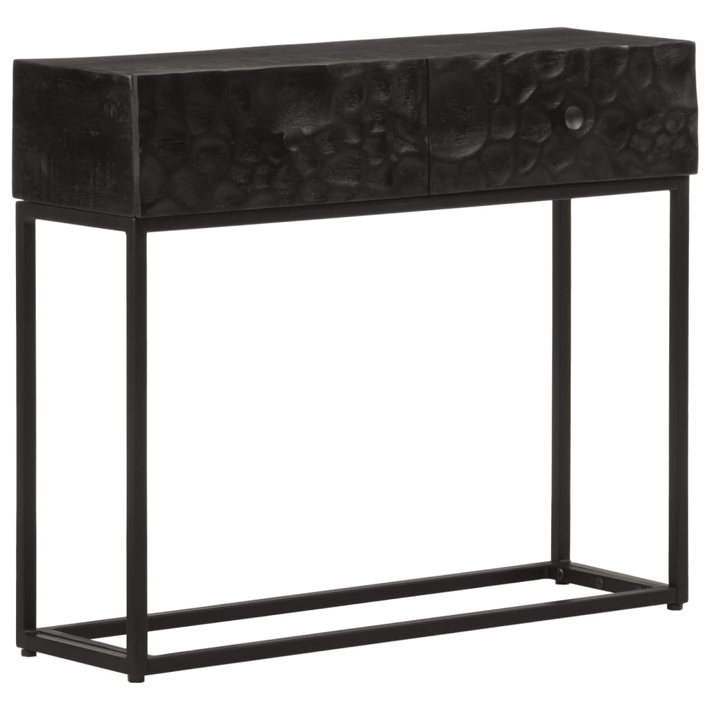 Konzolni stol crni 90 x 30 x 76 cm masivno drvo manga i željezo