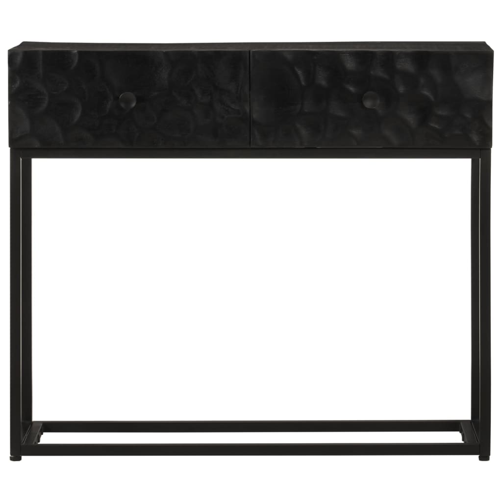 Konzolni stol crni 90 x 30 x 76 cm masivno drvo manga i željezo