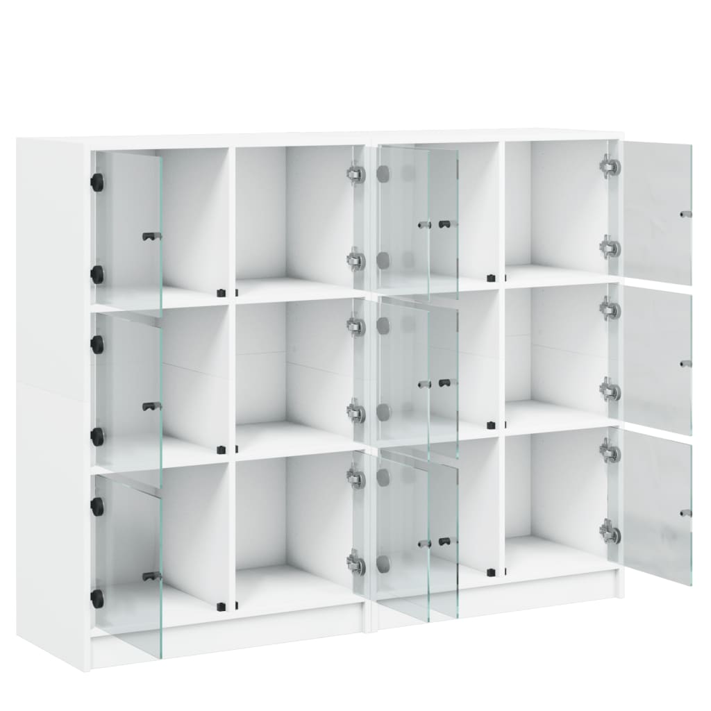 Regal za knjige s vratima bijeli 136 x 37 x 109 cm drveni