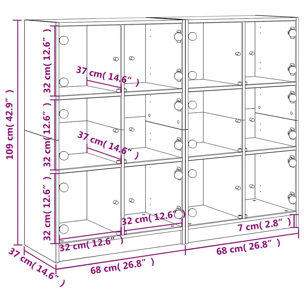Regal za knjige s vratima crni 136x37x109 cm konstruirano drvo