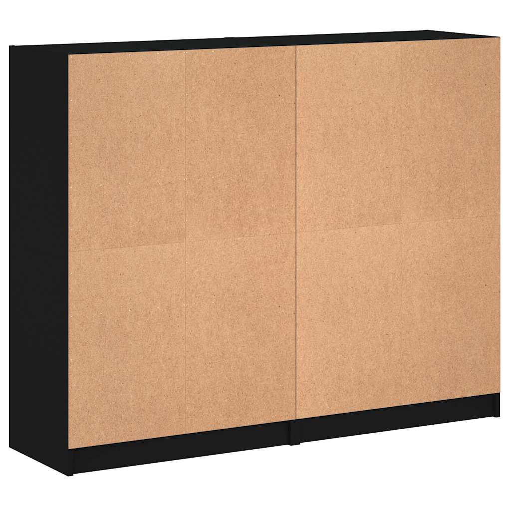 Regal za knjige s vratima crni 136x37x109 cm konstruirano drvo