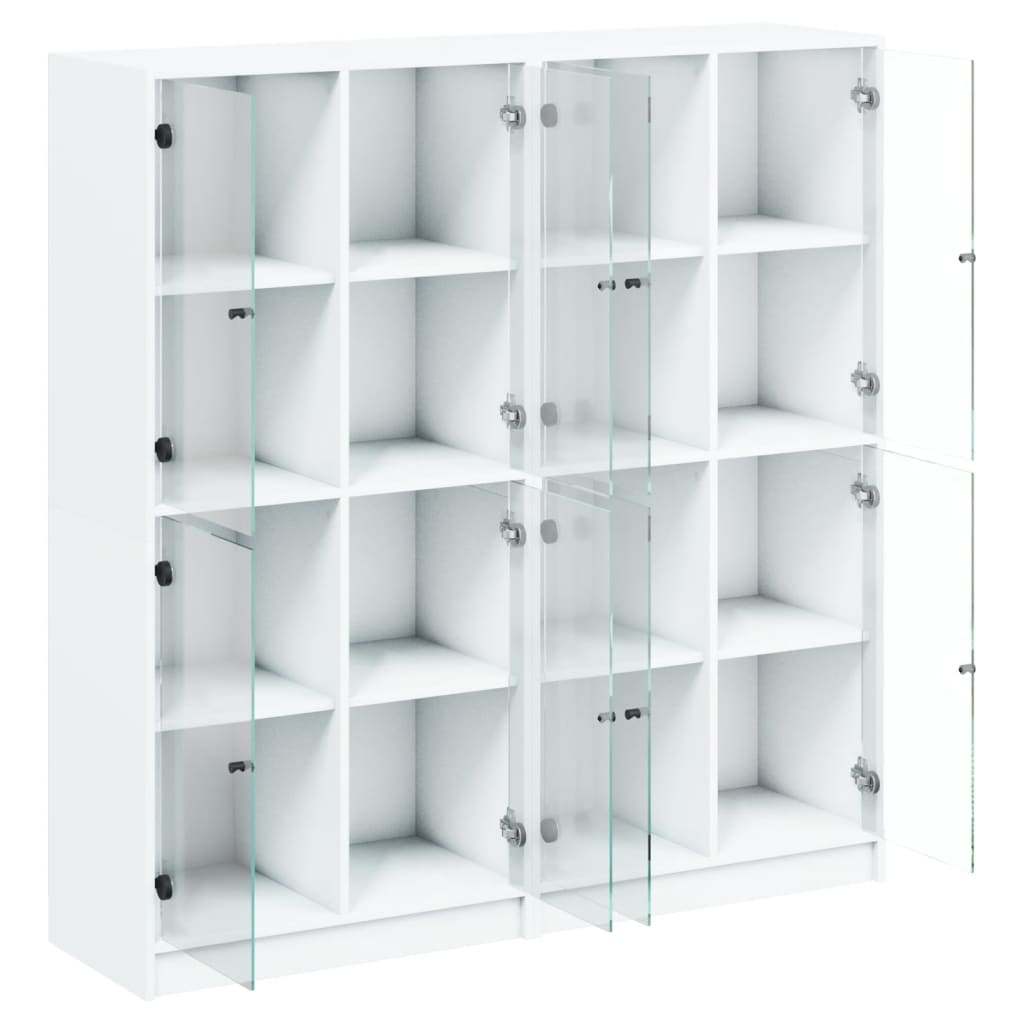 Regal za knjige s vratima bijeli 136 x 37 x 142 cm drveni