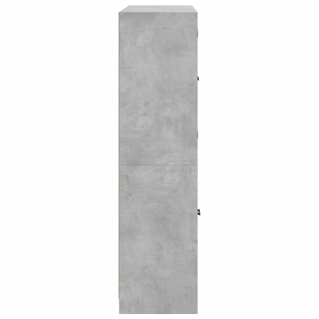 Regal za knjige s vratima boja betona 136x37x142 cm drveni
