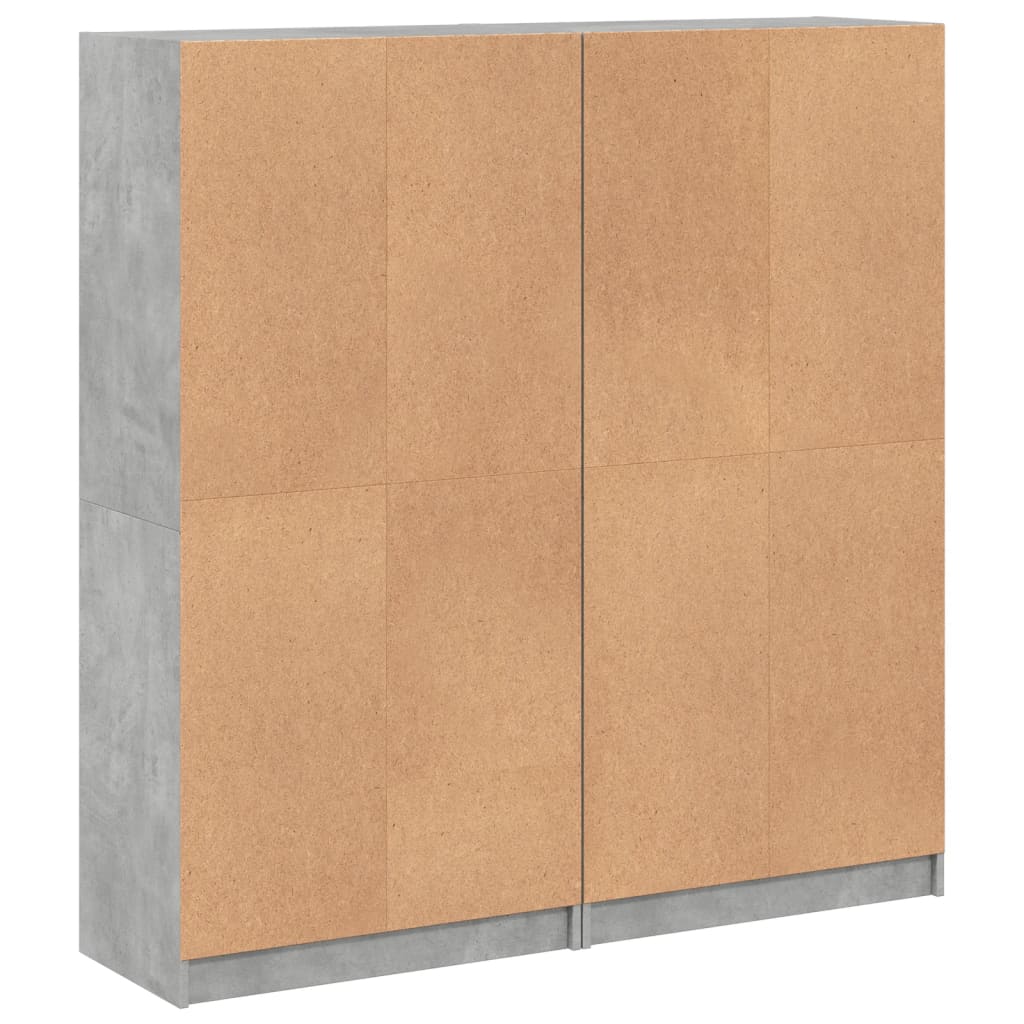 Regal za knjige s vratima boja betona 136x37x142 cm drveni