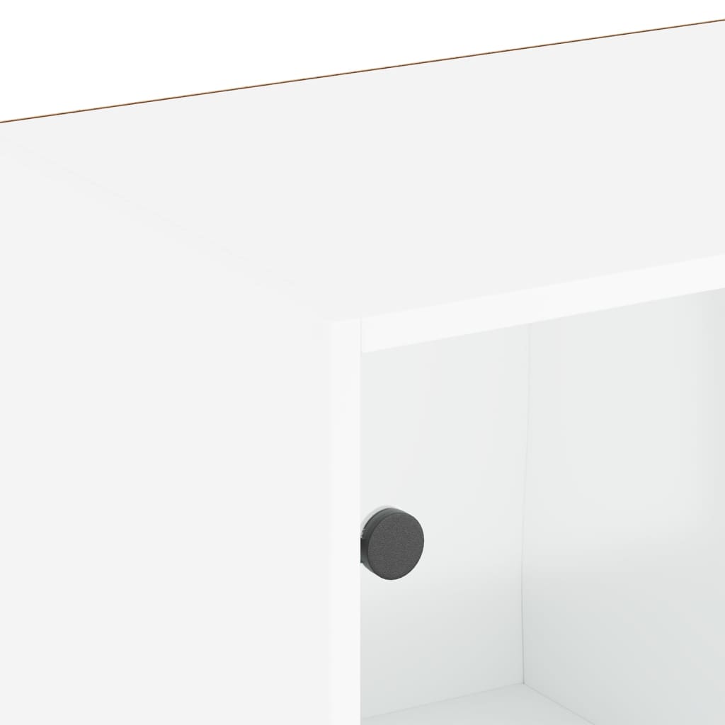 Regal za knjige s vratima bijeli 204x37x75 cm konstruirano drvo