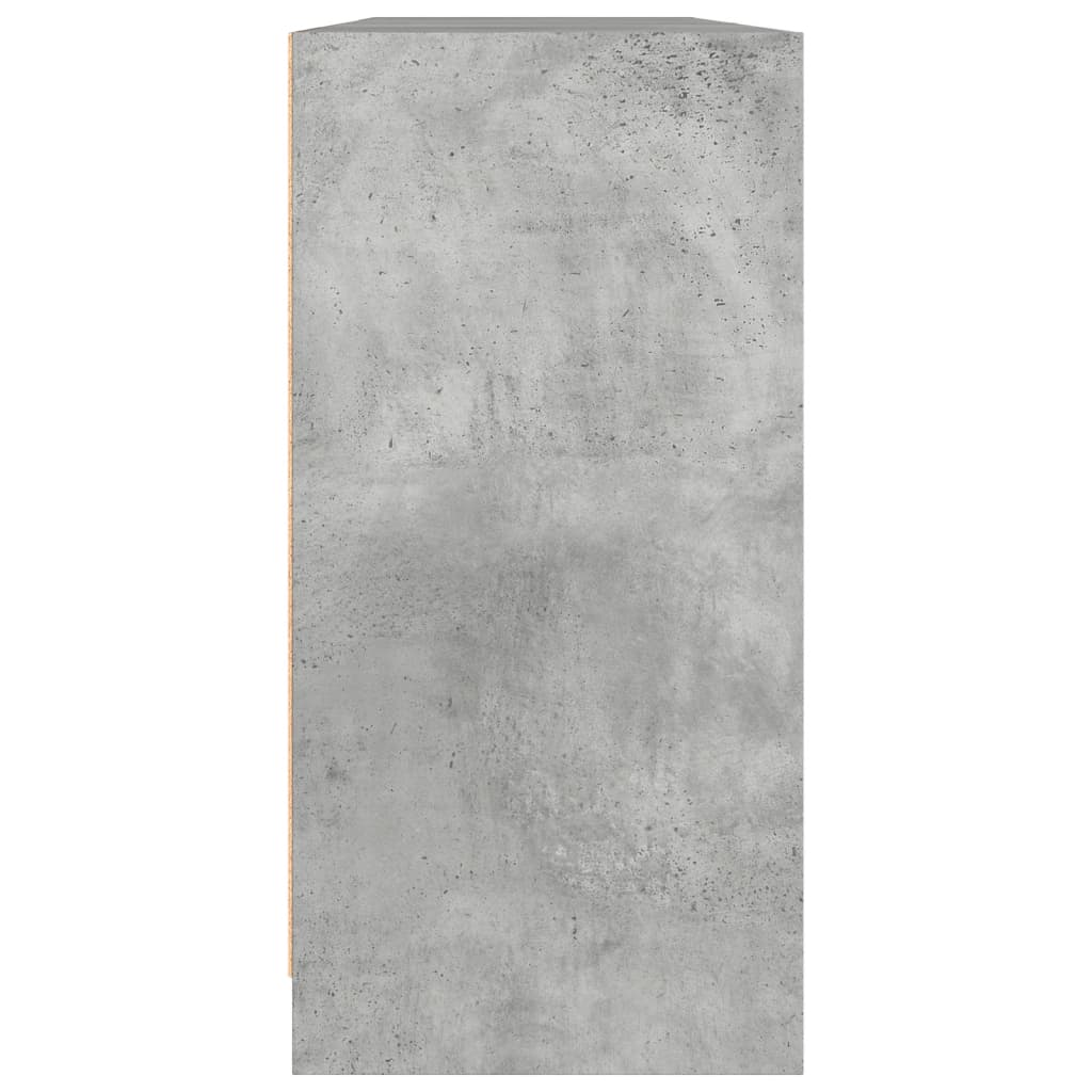 Regal za knjige s vratima boja betona 204 x 37 x 75 cm drveni