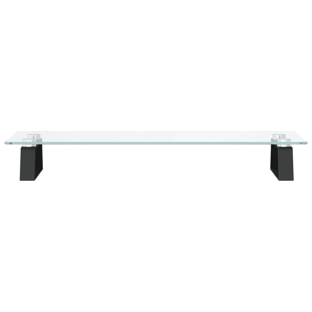 Stalak za monitor crni 60x20x8 cm kaljeno staklo i metal