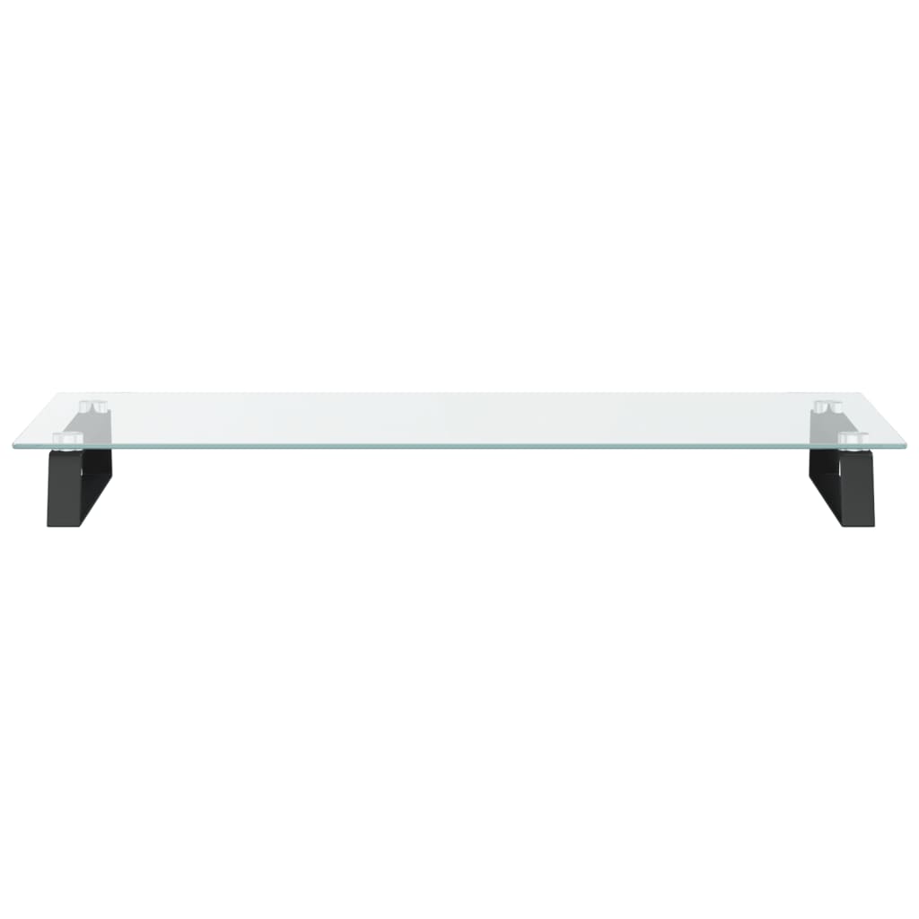 Stalak za monitor crni 80x35x8 cm kaljeno staklo i metal
