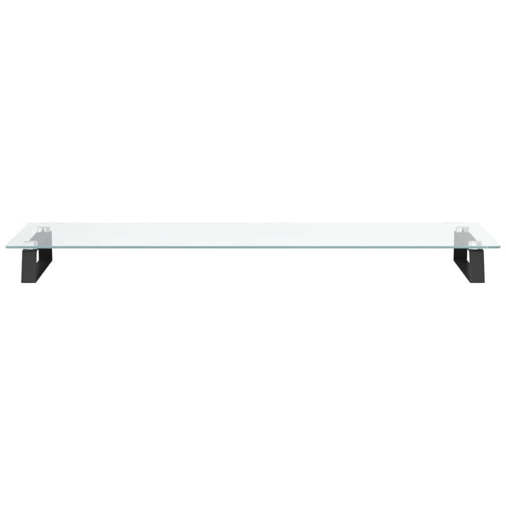 Stalak za monitor crni 100x35x8 cm kaljeno staklo i metal