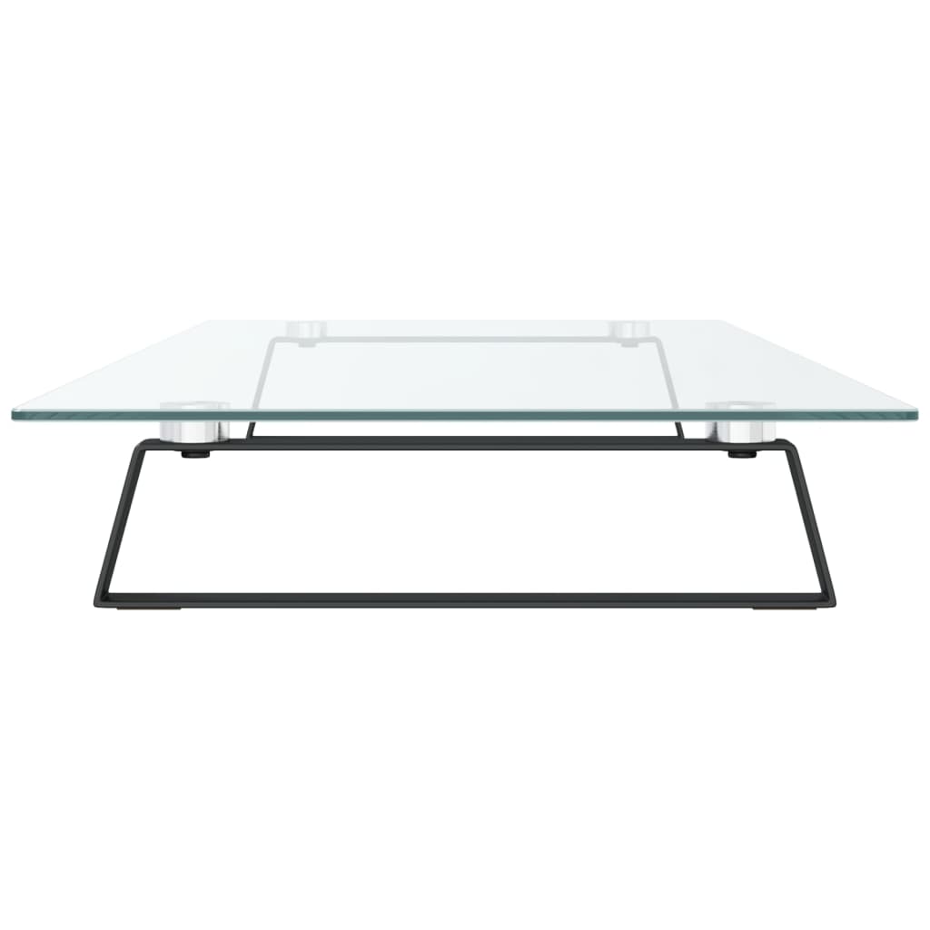 Stalak za monitor crni 100x35x8 cm kaljeno staklo i metal