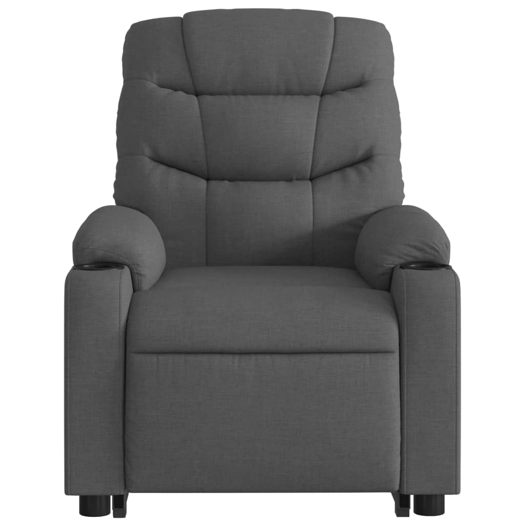 Naslonjač na podizanje od tkanine tamnosivi