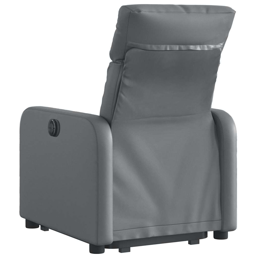 Naslonjač na podizanje od umjetne kože siva