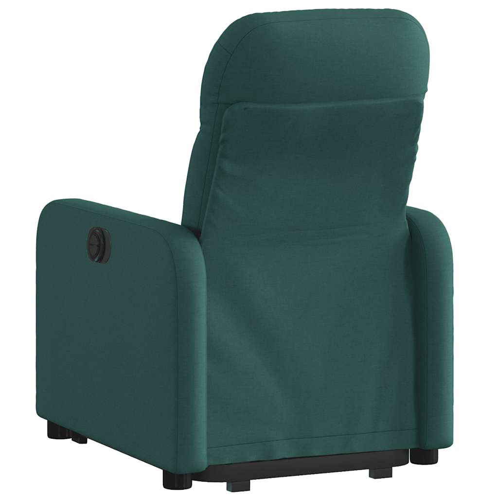 Naslonjač na podizanje od tkanine tamnozeleni