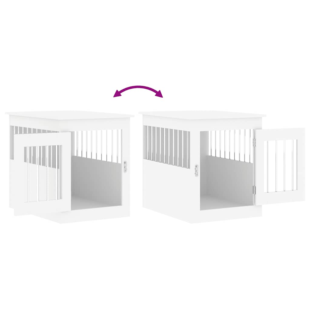 Namještaj s kavezom za pse bijeli 55x75x65 cm drveni