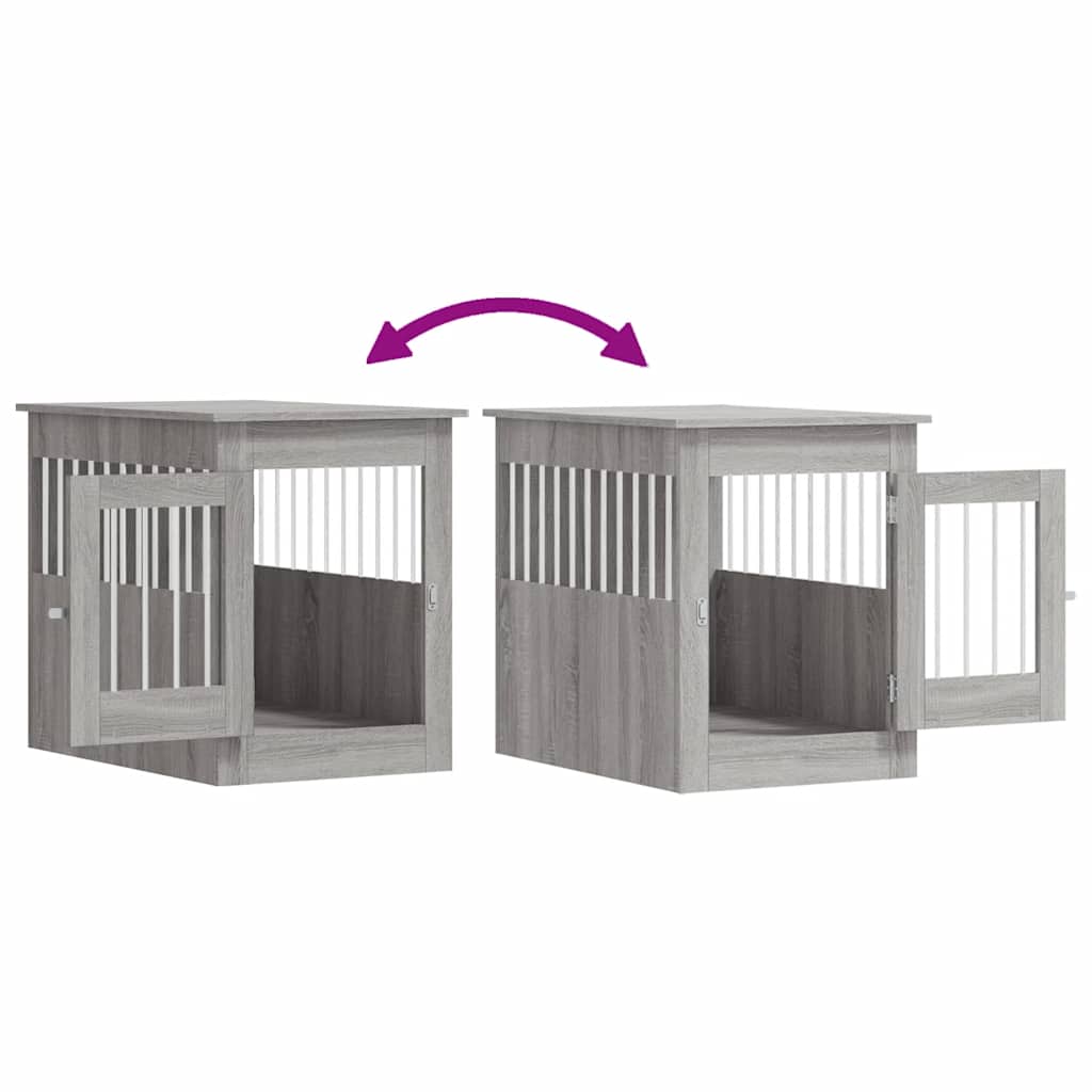 Namještaj s kavezom za pse boja sivog hrasta sonome drveni