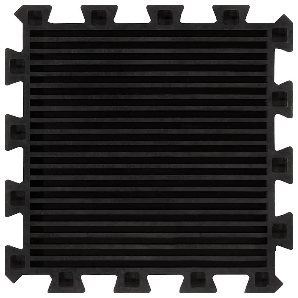 Gumene podne pločice 16 kom crne 16 mm 30 x 30 cm