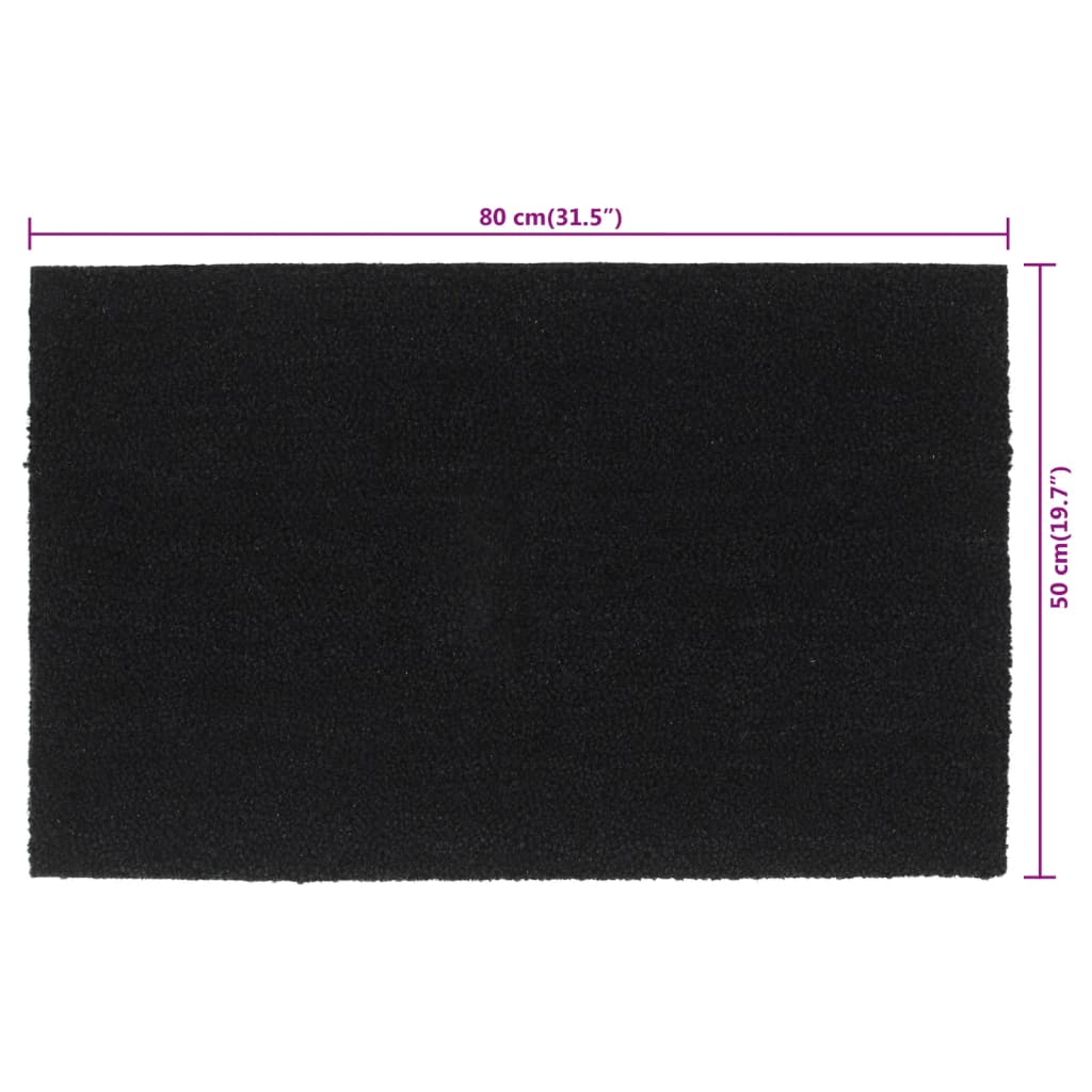 Otirač crni 50x80 cm čupavi od kokosovih vlakana