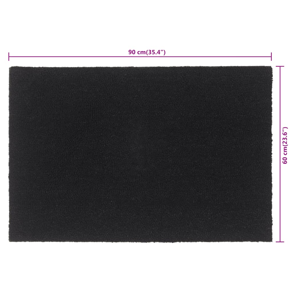 Otirač crni 60x90 cm čupavi od kokosovih vlakana