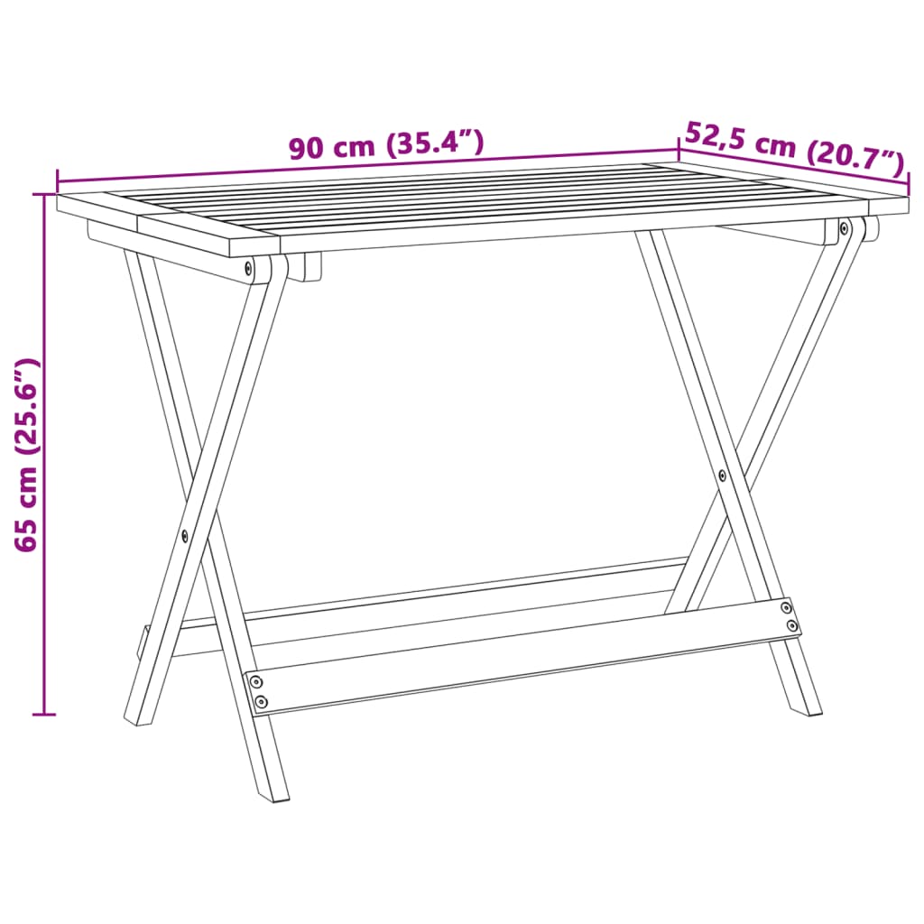 Sklopivi vrtni stol 90x52,5x65 cm od masivnog bagremovog drva