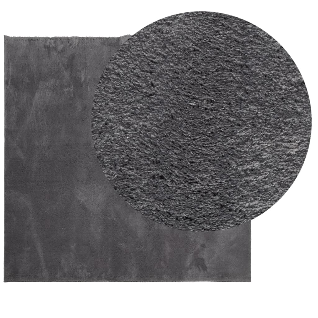 Tepih HUARTE kratkih vlakana meki i perivi antracit 160x160 cm
