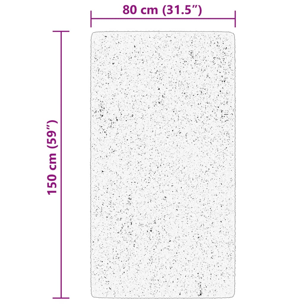 Tepih HUARTE kratkih vlakana mekani i perivi krem 80 x 150 cm
